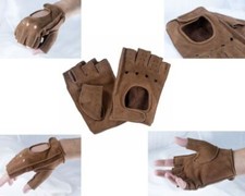 Guanti mezze dita pelle NABUK