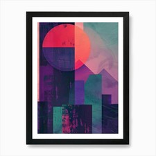 Stampa su tela città astratta