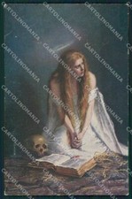 Vanitas Scheletro Skeleton Teschio Lady cartolina postcard QT5033