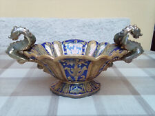 ROBBIA GUALDO TADINO Centrotavola maiolica smaltata anse a drago - VINTAGE