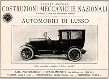PUBBLICITA' 1920 AUTO C.M.N. 15 - 20 HP COSTRUZIONI MECCANICHE NAZ PONTEDERA