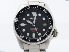 [Ecc+5]CALENDARIO PERPETUO SEIKO 8F35-00A0 quadrante nero quarzo uomo dal...