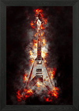 Gibson Flying V in Fire poster