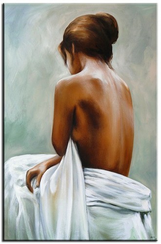 Nudo dipinto olio mano - dipinto, a