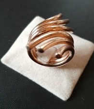 Argento Sterling Anello Solido GR 17,10 Modernista Fascione Dorato Gioielleria 