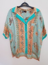 Camicia da donna estiva multicolore, taglia 48, 100% seta