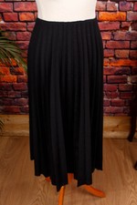 Vintage Orig 70S Gonna A Tubino Nera Plissettata Faldoni Gothic 36 38