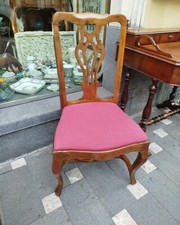 Sedia noce massello fine 800' inizi 900' seduta in tessuto