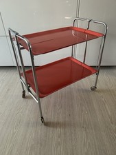 Carrello Portavivande Anni70 Richiudibile Vintage Modernariato Rosso Arancio