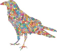 sticker adesivi adesivo moto auto peace and love fiore uccello corvo corvino