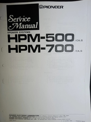 Pioneer hpm 500 700 - hpm-500, ca