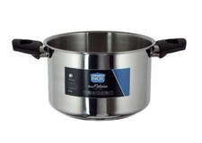 Pentola da cucina ad induzione in acciaio inox 2 manici linea natura 22 cm