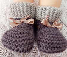 SCARPE  Pantofoli  Calzini Baby In Lana 70%  Acrilico 30% Invernali  Handmade 