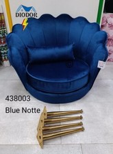 POLTRONA Conchiglia Piedi In Metallo DESIGN CLASSICO Vari Colori 75*68*76cm