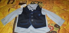 New! Roberto Cavalli Camicia gilet cerimonia battesimo festa bimbo neonato 