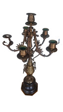 Antico Candelabro Napoleone III 1870 6 Fuochi Bronzo E Marmo Antiquariato 