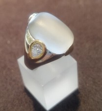 Anello in argento 925 e argento placcato oro con cristallo di rocca