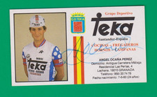 CYCLISME carte cycliste ANGEL OCANA PEREZ équipe TEKA 1985 Signée
