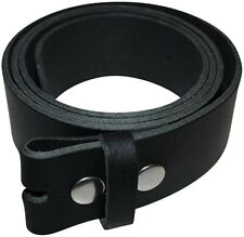 CINTURA IN CUOIO SENZA FIBBIA DA ASSEMBLARE 4 CM NERA NERO