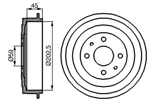 Tamburo freno bosch - 986, 477
