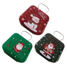  3 Pcs Scatole Di Latta Natalizie Per Biscotti Sacche Da Regalo Riutilizzabili