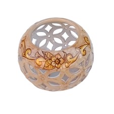 PALLA TRAFORATA PER LAMPADARIO IN CERAMICA DI VIETRI DECORATO A MANO BEIGE