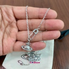 Collana NANA Argento Sfera Spilla di Sicurezza Lucrezza Pendente Platino Bianco Senza Sacchetto