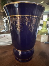 Vaso Limoges blu cobalto di