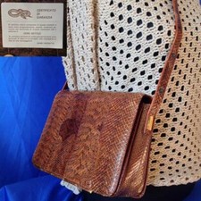 BAG REAL REPTIL BORSA GHIBLI A MANO O TRACOLLA DONNA PELLE RETTILE GARANZIA BAG