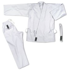 Karate-Gi Base Kimono Cotone Bianco tg. 0 130 cm Cintura Arti Marziali CORSPORT