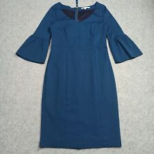 Boden Donna Sheath Abito D-40 UK-14 US-10 Blu Slim Stretch Jersey Zip J0084