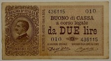 2 LIRE BUONO DI CASSA A CORSO