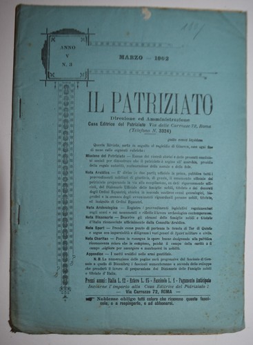 Patriziato ediz 1902 - -,