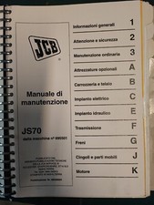 JCB Manuale Di Manutenzione Officina Escavatori  JS70 Cartaceo