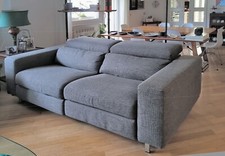 divano 3 posti poltronesofà tessuto  sfoderabile grigio cuscini in piuma 