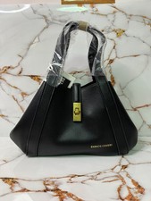 Borsa ENRICO COVERI Nera a Mano/Tracolla Nuova - Pelle Tessuto Martelletto Gold