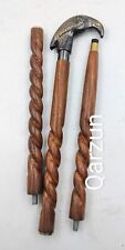Impugnatura in legno stile antico in ottone corvo - bastone da passeggio
