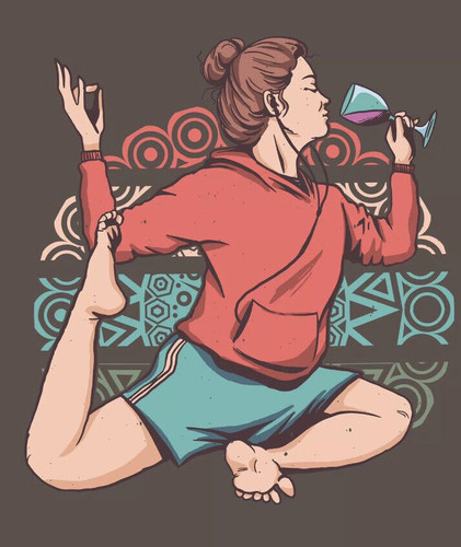 Adesivo posa vino yoga