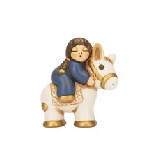 OCCASIONE THUN-Bimba su asinello-Statuine Presepe-Blu RARO