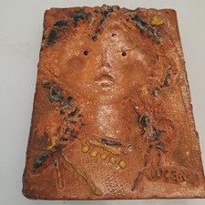 LUCERNI UGO FORMELLA TERRACOTTA VOLTO DONNA