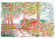 Serigrafia d’Autore Marisa Benetti 50x70 Terrazza sul Mare Arte Contemporanea