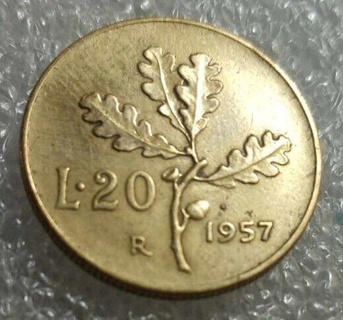 Moneta lire ramo quercia - moneta,