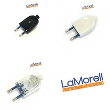 Spina Bipolare 10A Disponibile nei colori: Bianco, Nero e Trasparente