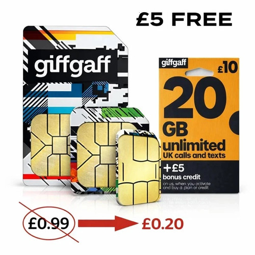 Giffgaff scheda sim triple - sim, cut