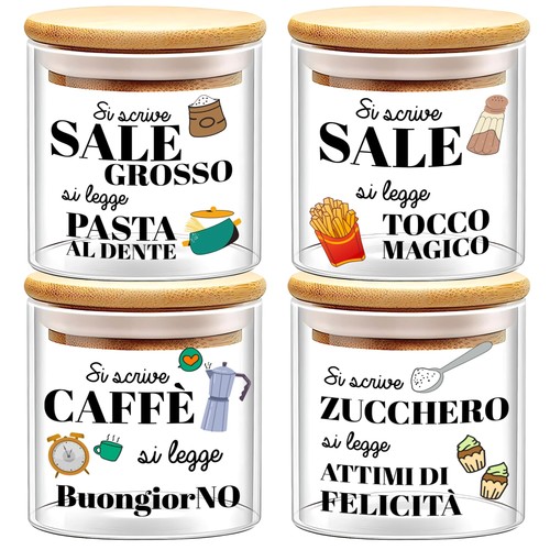 Set barattoli vetro sale - barattoli,