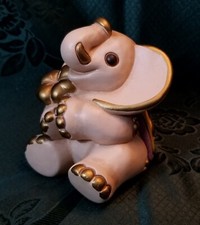 THUN ® 2014 ELEFANTE SEDUTO MEDIO CON QUADRIFOGLIO CHAMPAGNE FUORI PRODUZIONE