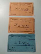3 Biglietti Teatro Piccinni Bari 1980-1983