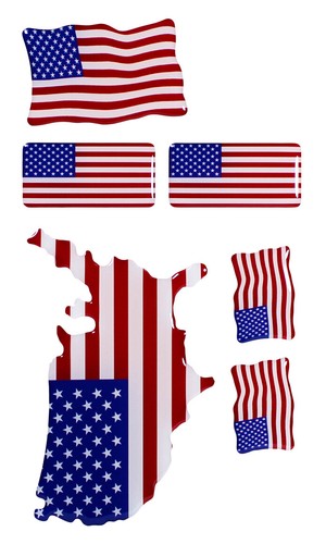 Bandiere usa adesivi - usa, 3d