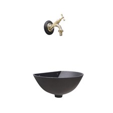 Fontana a muro 600 grigio ghisa con rubinetto 303L in ottone per casa giardino