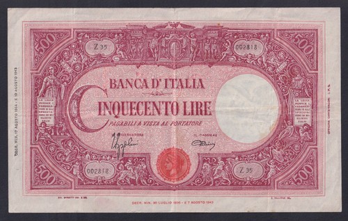 Banconota italia 500 lire - italia,